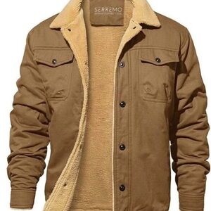 Men's Brown Sherpa Lined Jacket